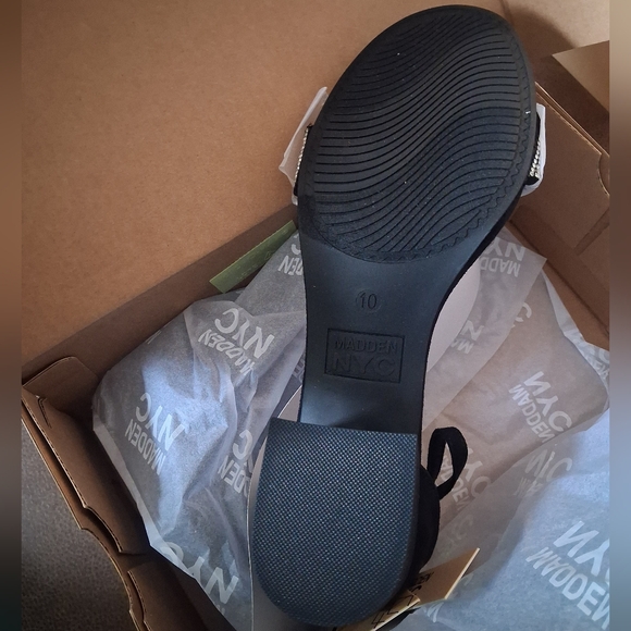 Madden NYC Illie City Women's Black Heels with Rhinestone Strap Size 10 - Picture 7 of 9